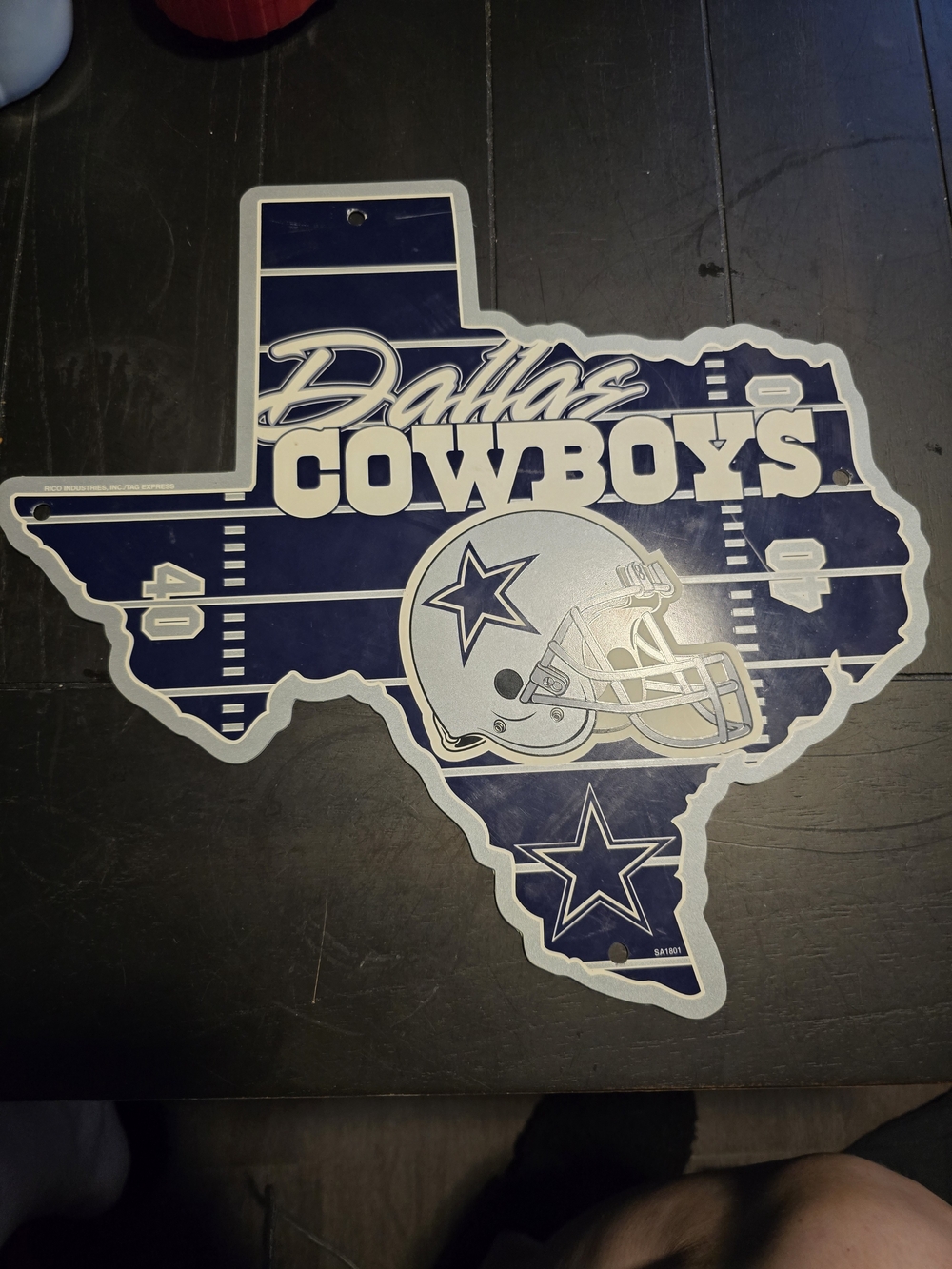 NFL Dallas Cowboys Texas State Wall Art - 15"×14"